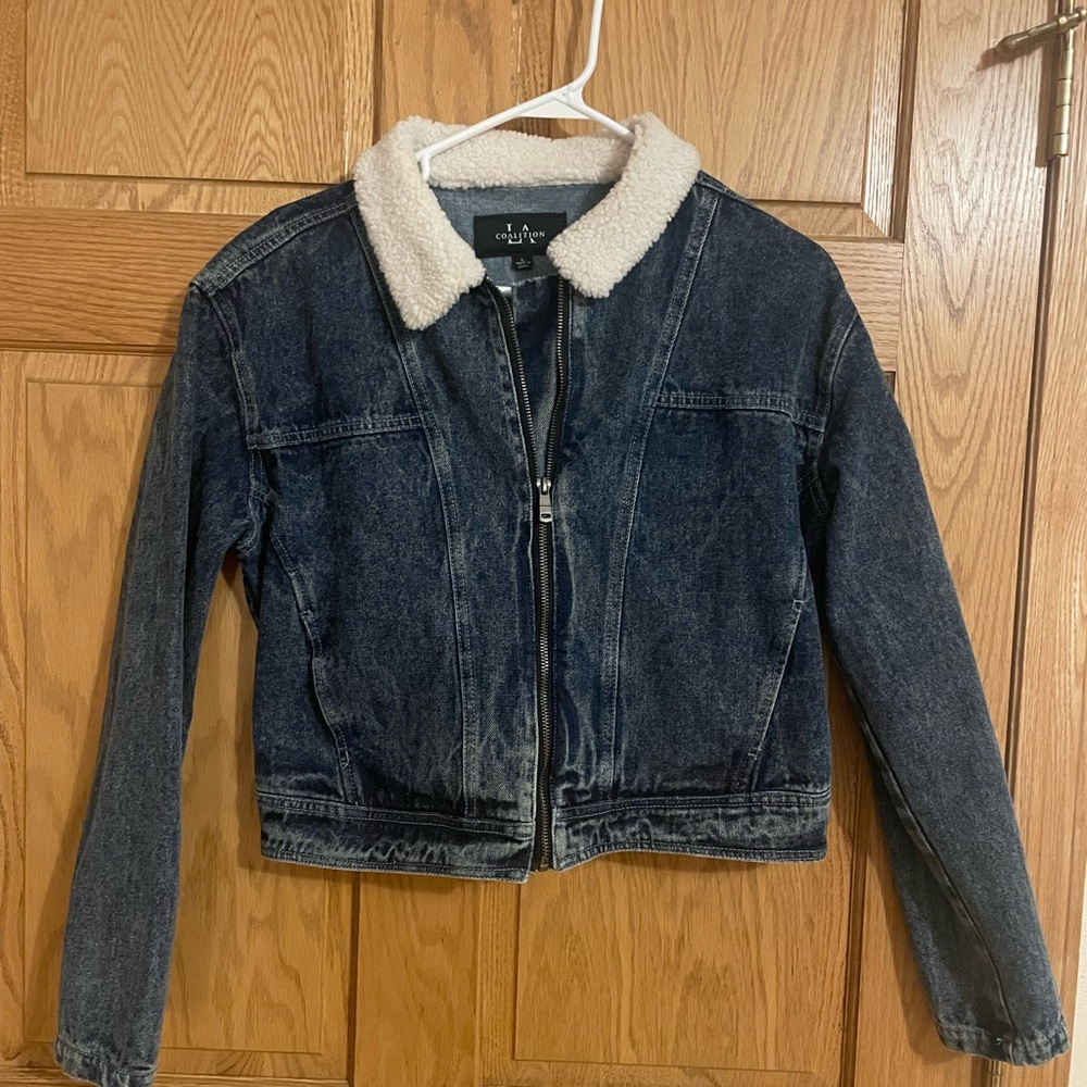 LA Coalition Denim Jacket with Sherpa Collar